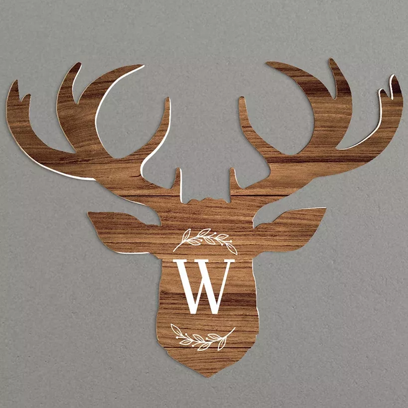 Personalized Wooden Deer Wall Hanging