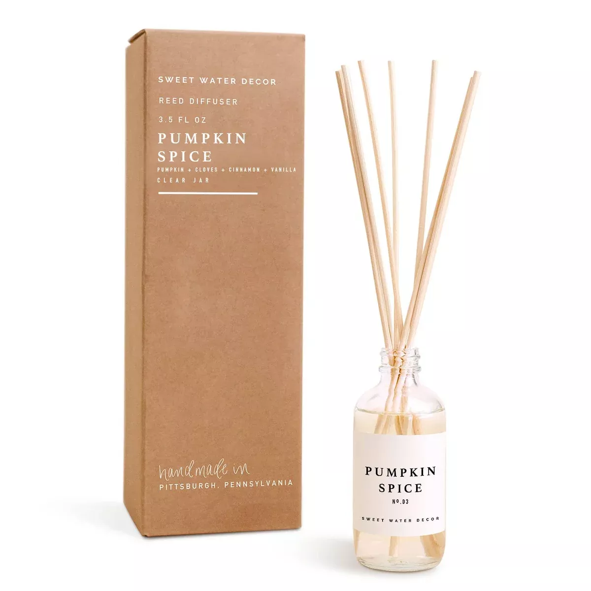 Pumpkin Spice Reed Diffuser - Clear Jar - 3.5 oz
