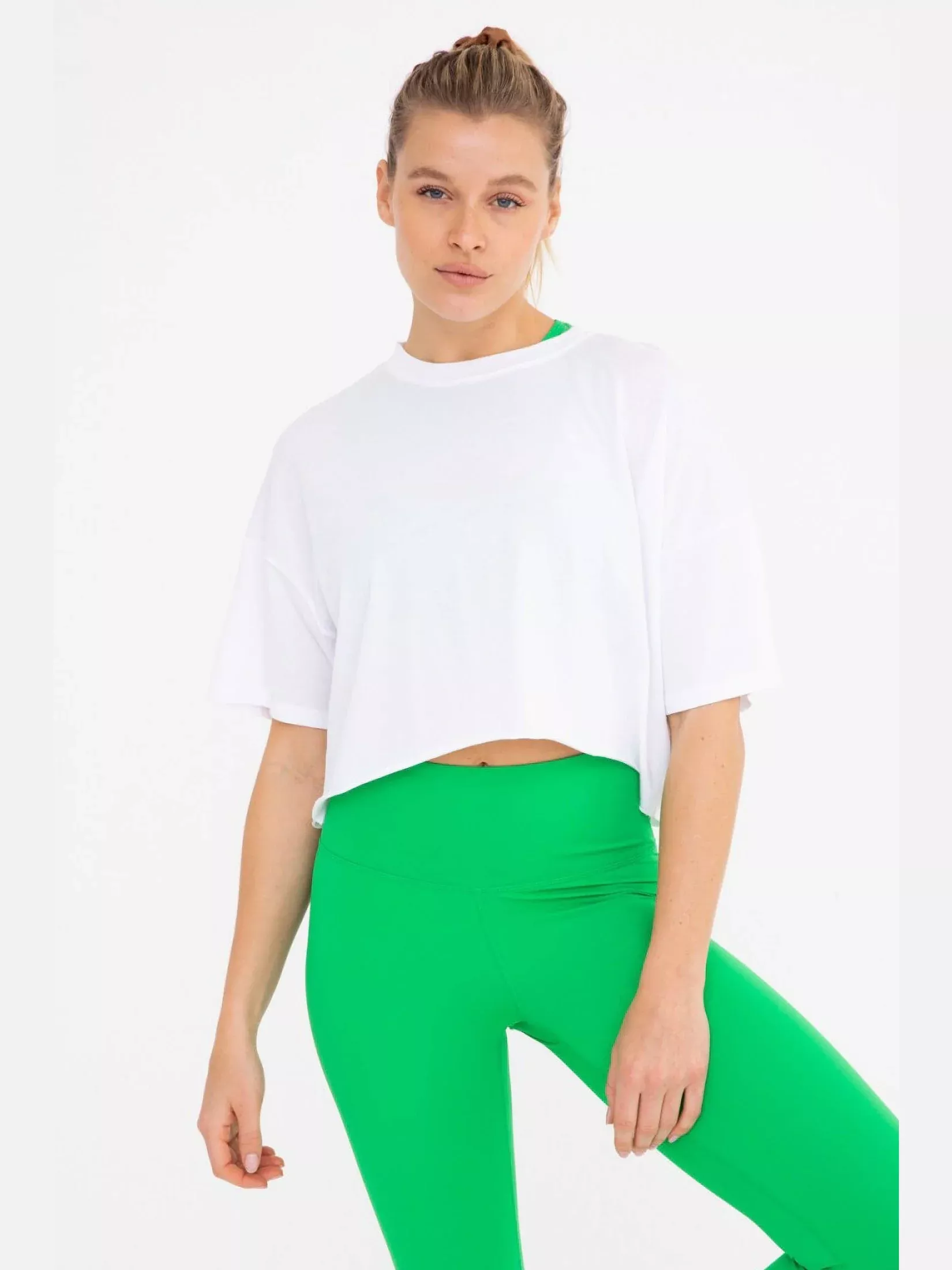 Relaxed Fit Raw Edge Cropped Tee
