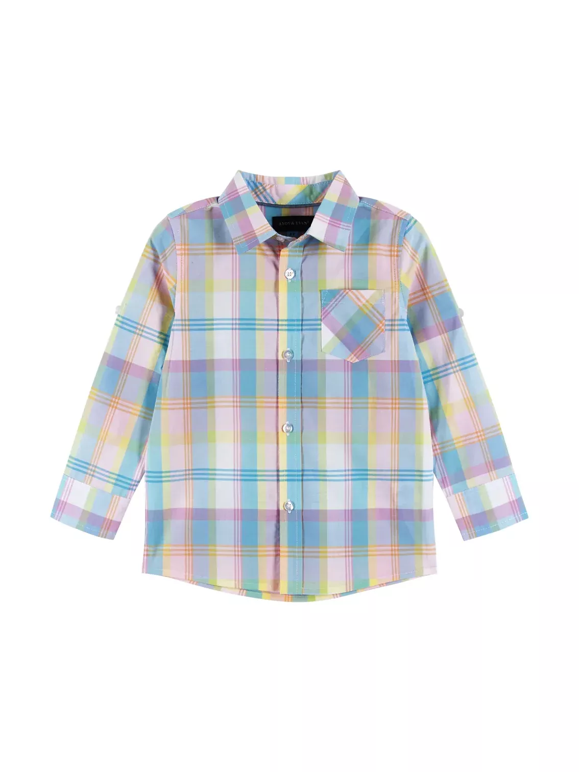 Roll Sleeve Plaid Shirt