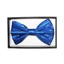 Sequin Navy Blue Adult Bowtie