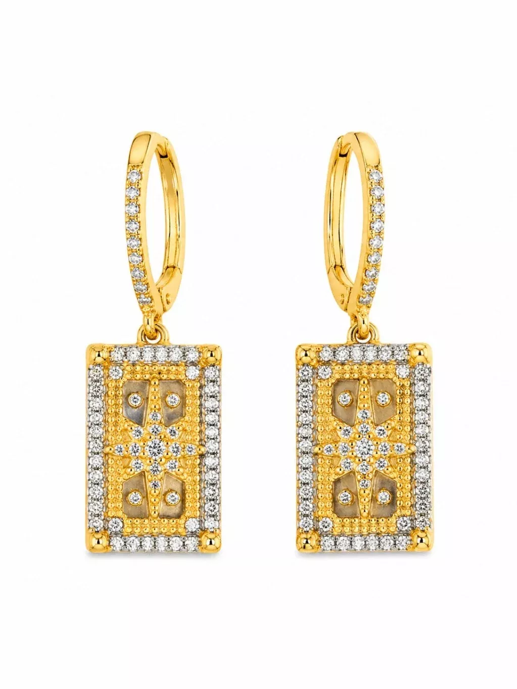 Small Cross Paver Earrings