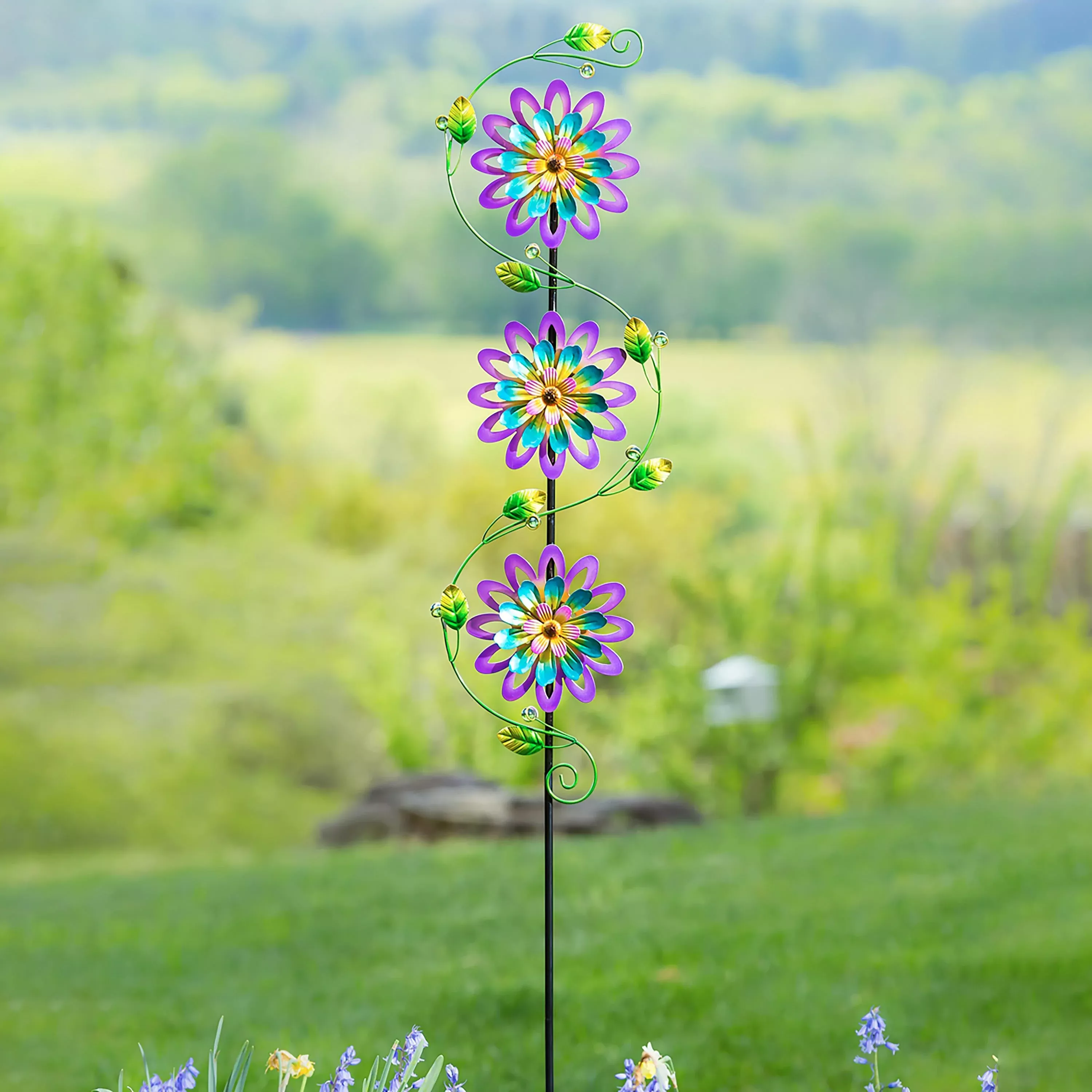 Spinning Violets Garden Stake