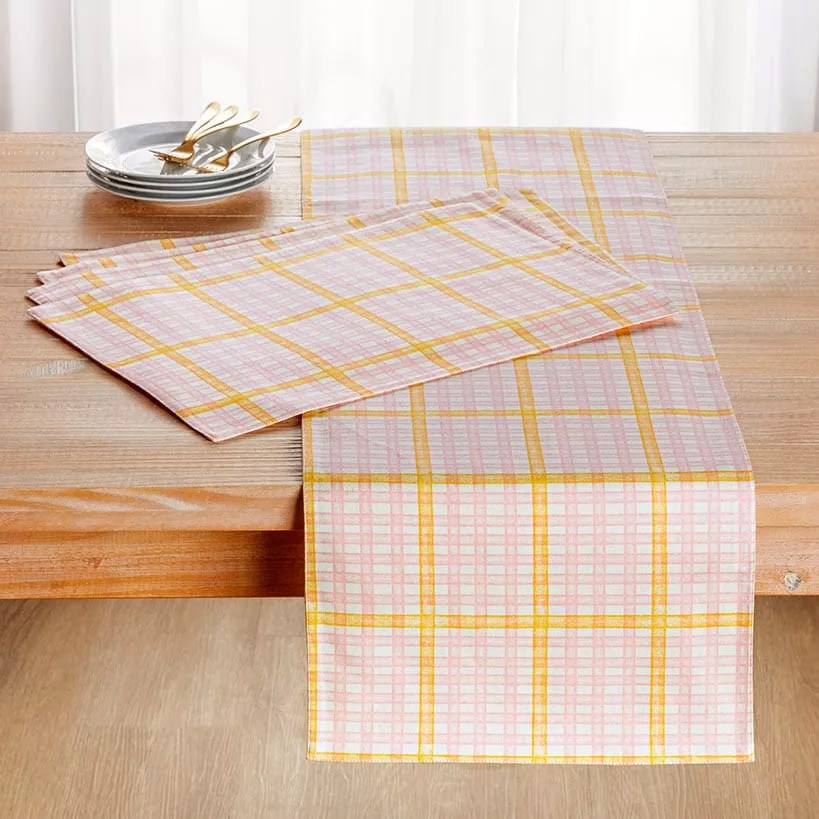 Springtime Plaid Set of 4 Placemats or Runner