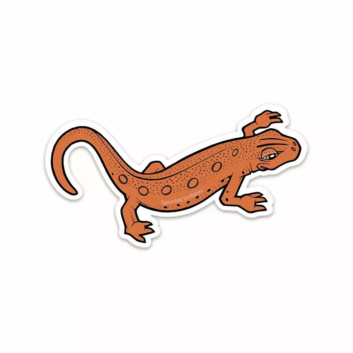 Sprouted Scribbles Eastern Newt Sticker