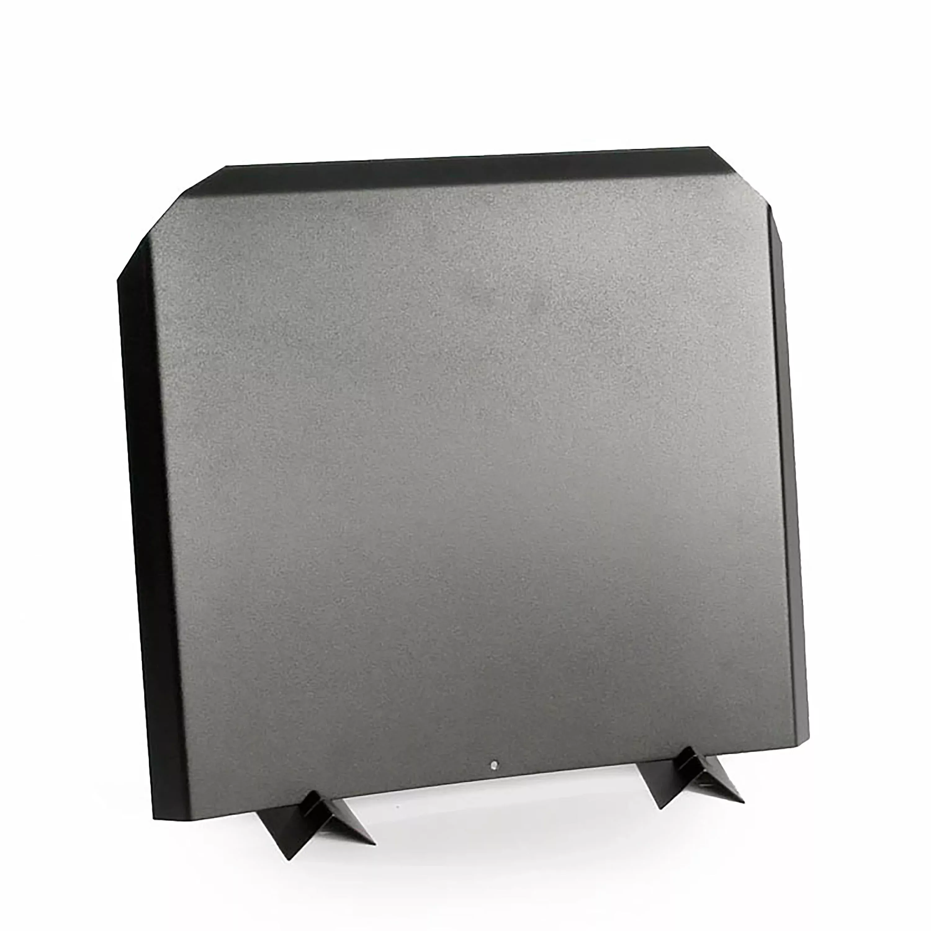 Stainless Steel Fireplace Fireback with Black Finish, 16"