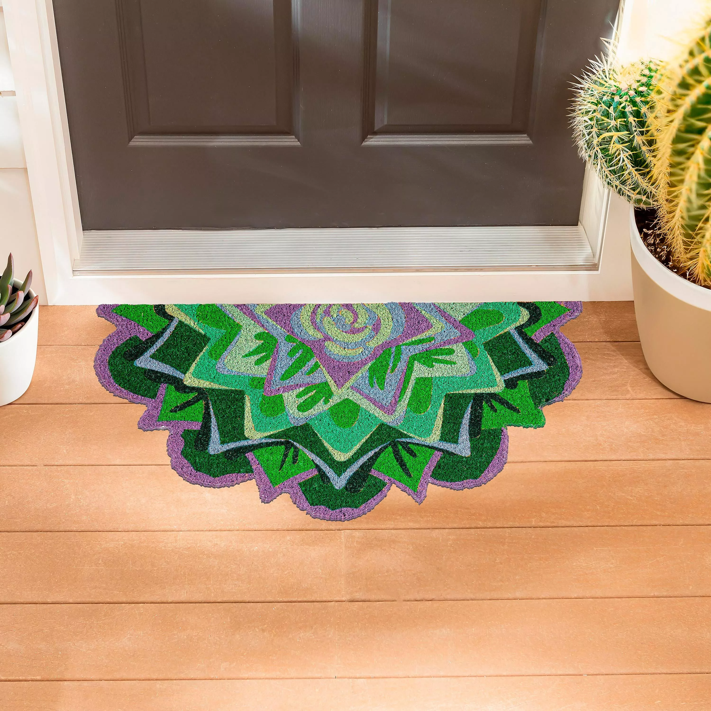 Succulent Shaped Coir Mat