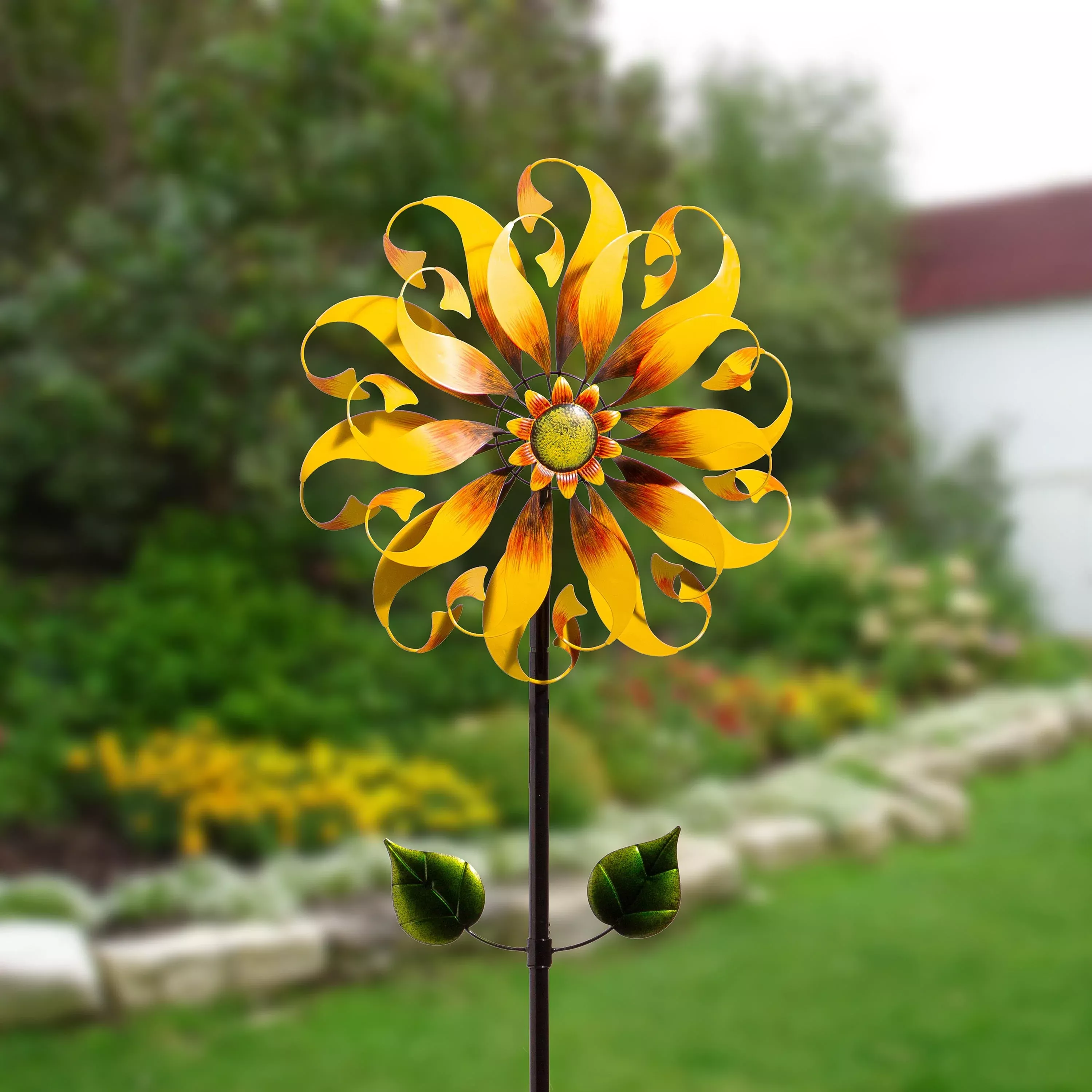 Sunflower Design Wind Spinner, 75" H