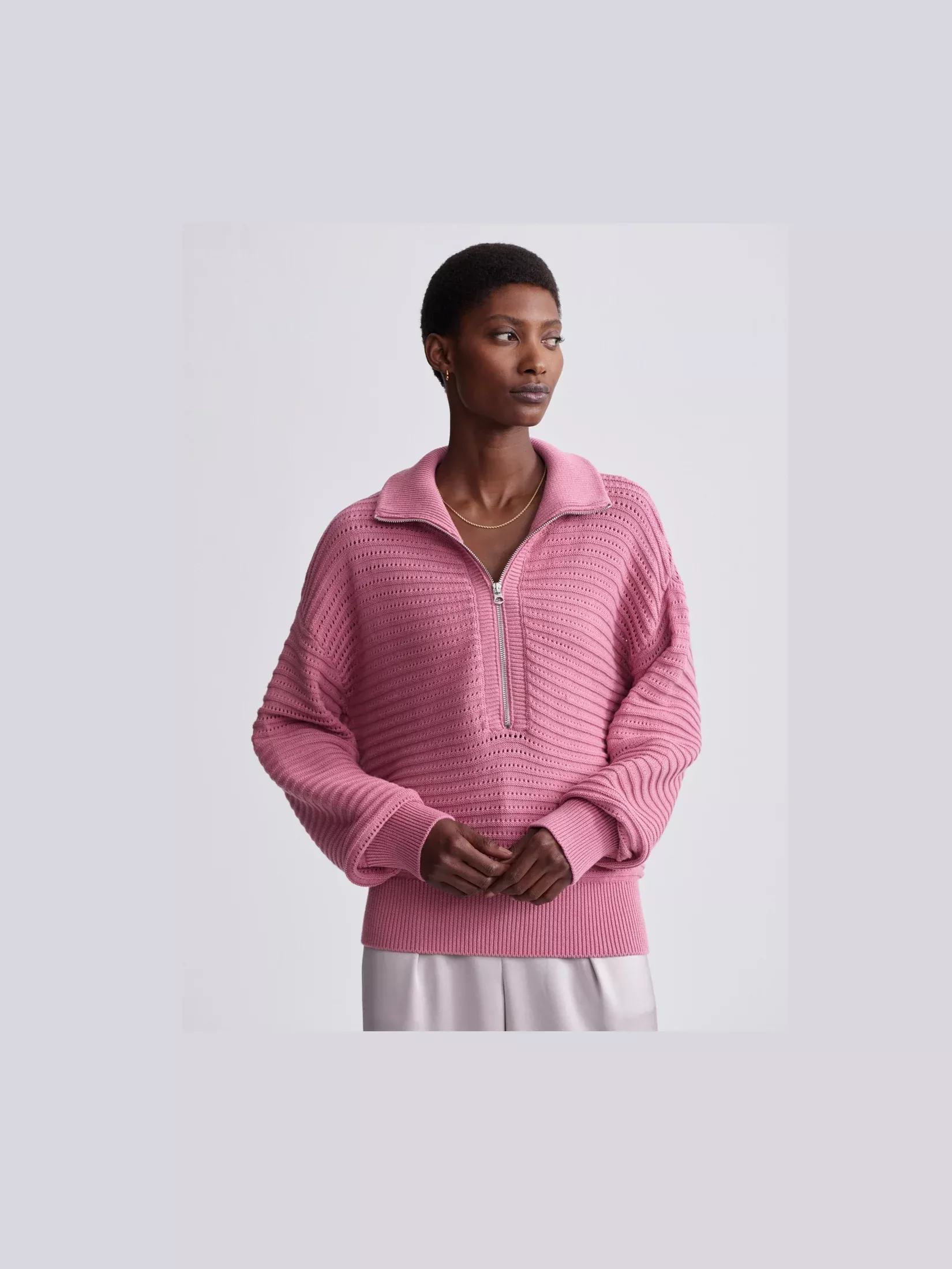 Tara Pointelle Half Zip