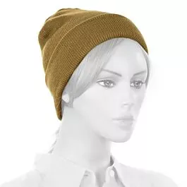 Unisex Plain Dark Khaki Beanie Hat