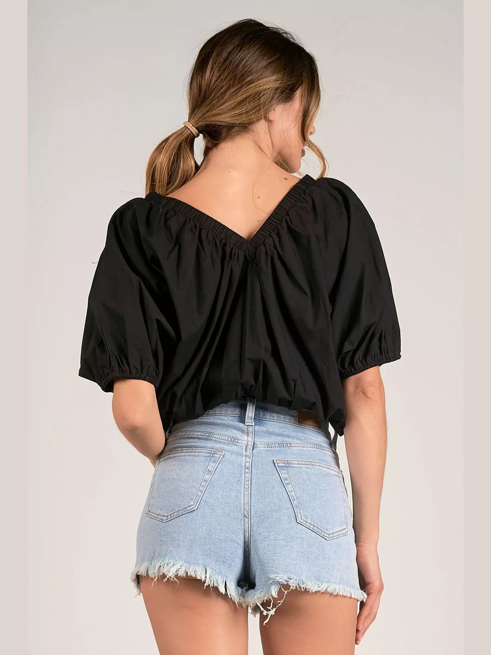 V-Neck Bubble Top