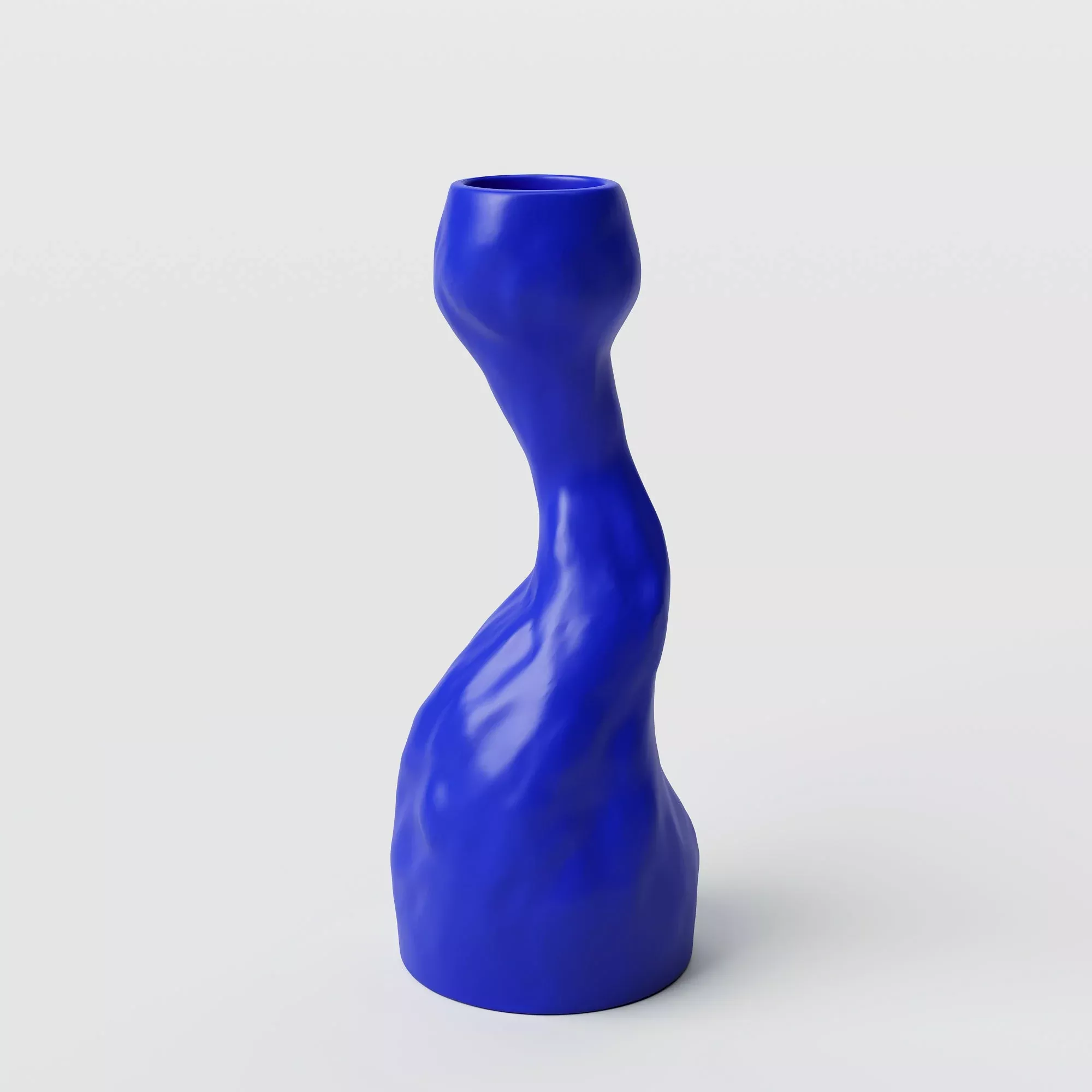 Vivee Home Niki Medium Blue Porcelain Candle Holder