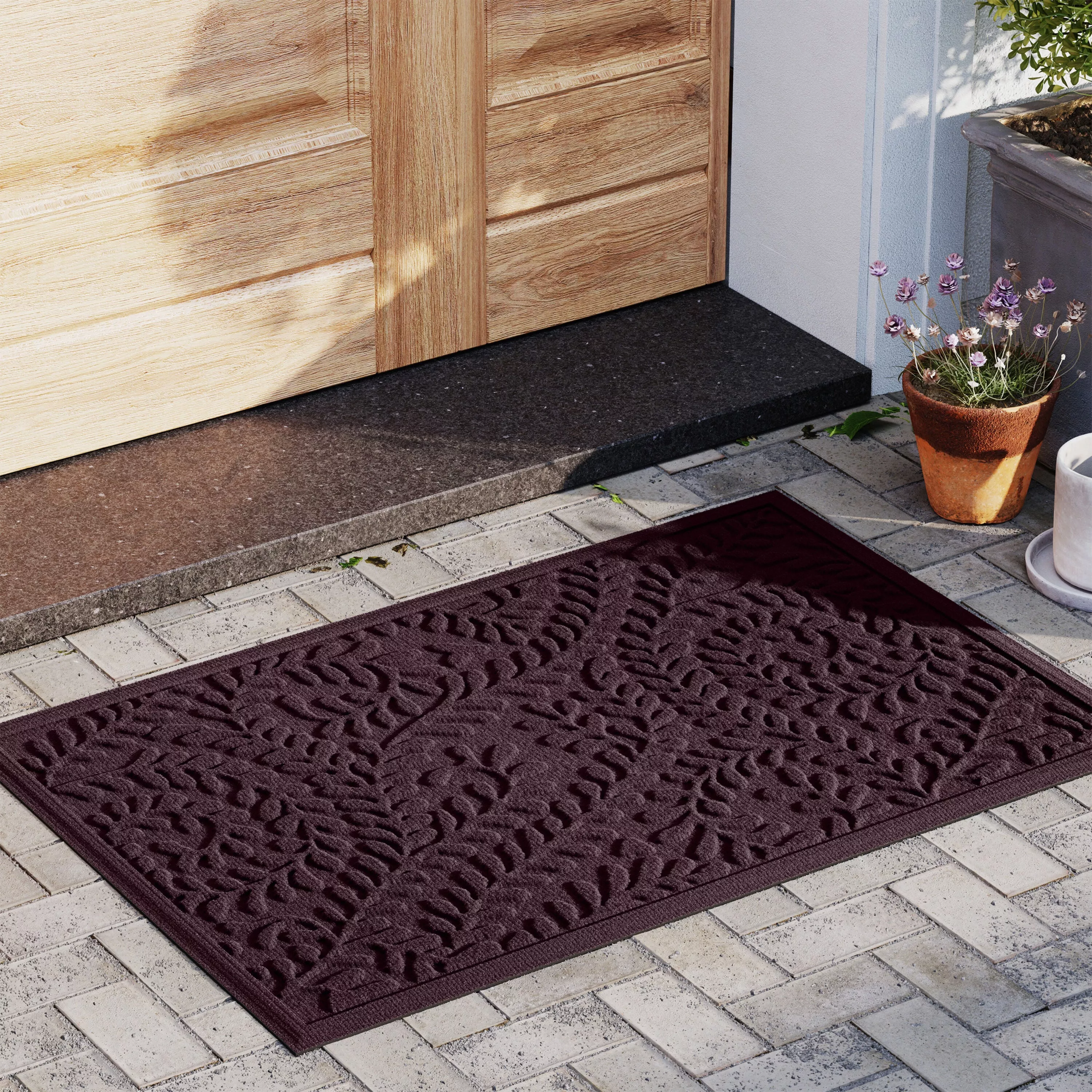 WaterHog Indoor/Outdoor Leaves Doormat, 22" x 60"