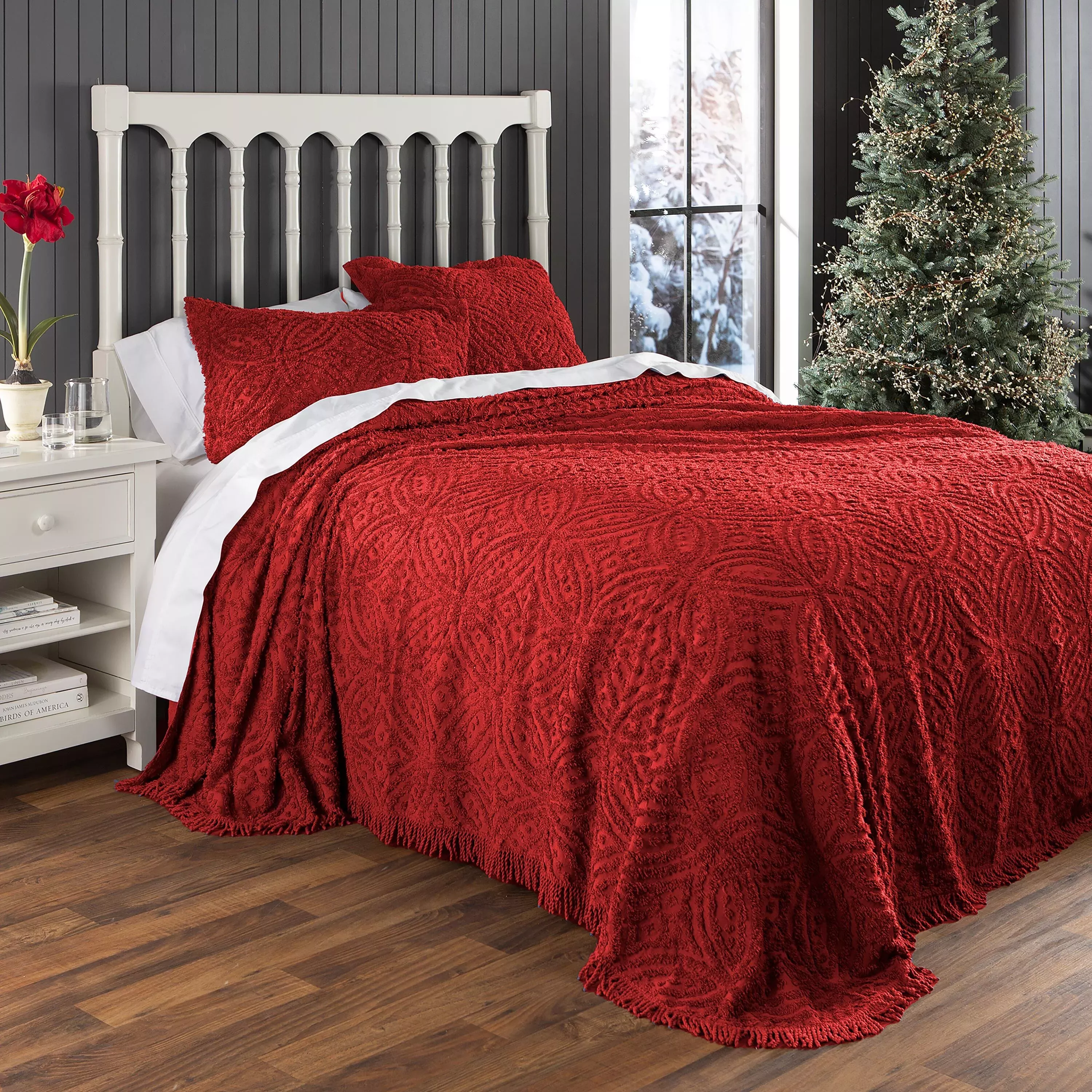 Wedding Ring Tufted Chenille Sham