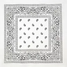 White Paisley Print Polyester Bandanas